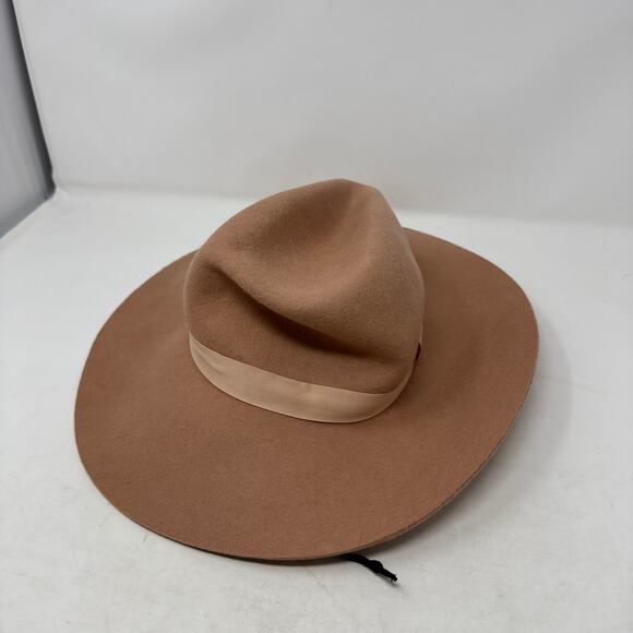 Wallaroo Hat Company Catriona Wide Brim Wool Fedora Tan Beige Felt - Picture 8 of 8